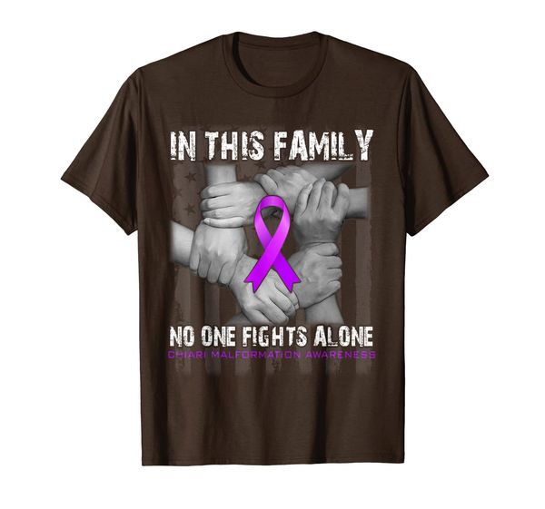 

in this family no one fights alone chiari malformation shirt, White;black
