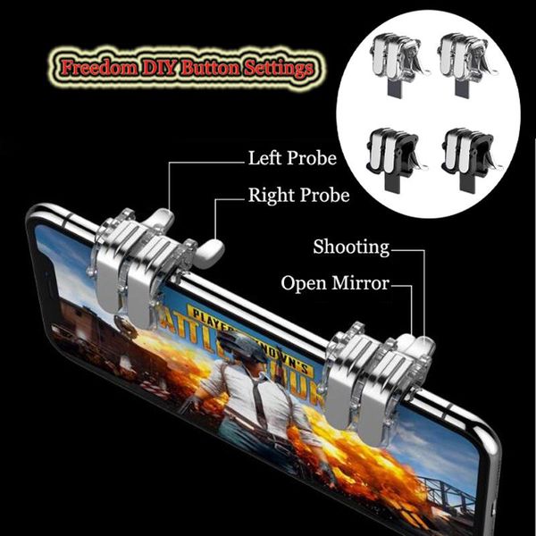 

game controllers & joysticks 1pair for pubg mobile clear/black fire button shooter joystick trigger l1+r1 controller