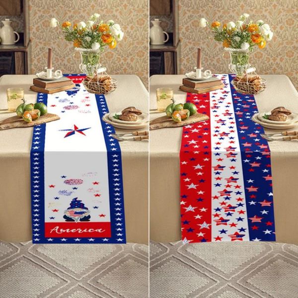 

table cloth creative independence day flag five pointed star linen strip tablecloth cartoon party decorative