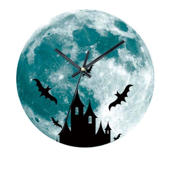 

wall clocks halloween luminous clock mute decoration bat living room bedroom round