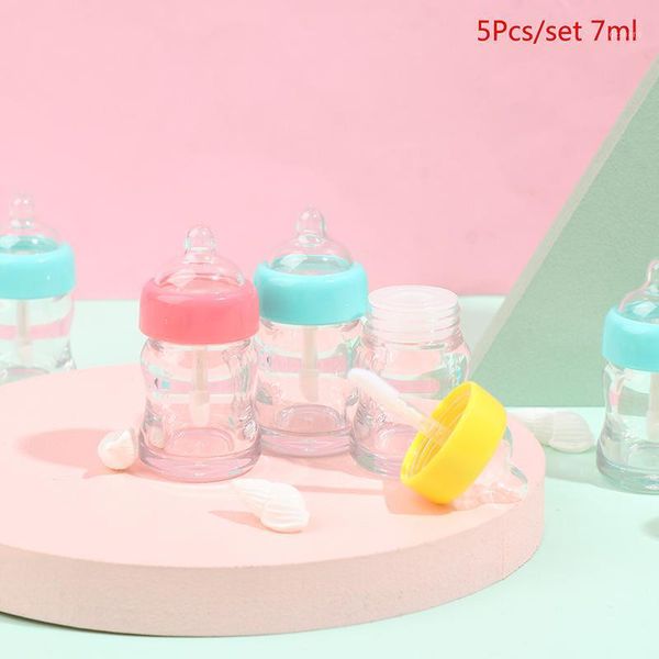 

5pcs empty lip gloss tube containers clear refillable pacifier bottles1