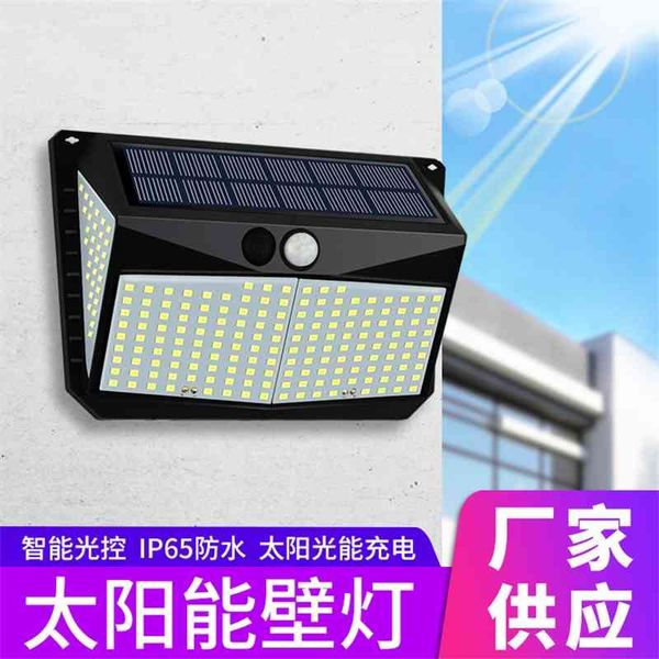 

new 228 led solar body induction outdoor courtyard wall lamp, intelligent light control street lamp