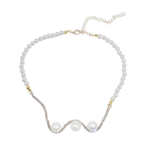 

chains jewelry crystal rhinestone pendant choker short neck necklace, Silver