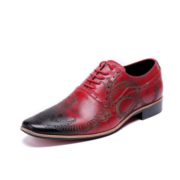 

dress shoes fashion men's summer casual personality metal pointed classic retro leather, Black