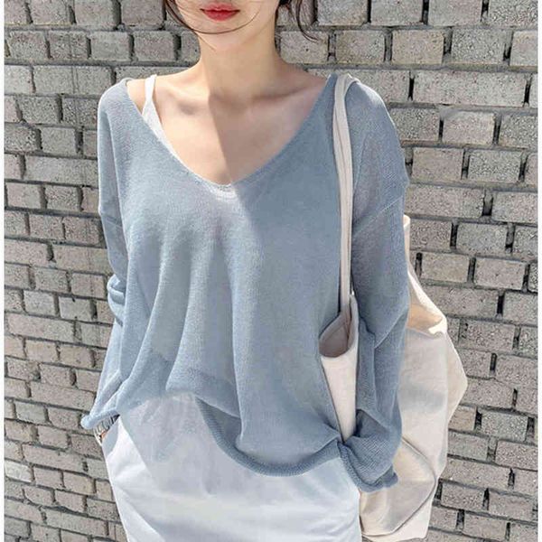 

women's hoodies & sweatshirts casual female blouse fabric knitted collar v, shirt baggy transparent bat sleeve ja2n, Black