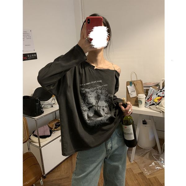 

tees women's t-shirt 21fw / "emotional pictorial" rock high street american graffiti chain diagonal shoulder t-shirt punk fa, White