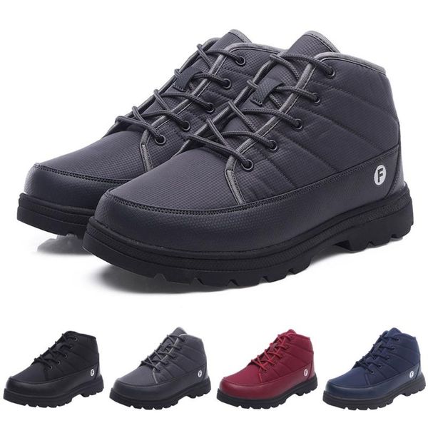 

boots wholesale women's ankle flat shoes for girls round toe lace-up winter solid color 2021 thick bottom, Black