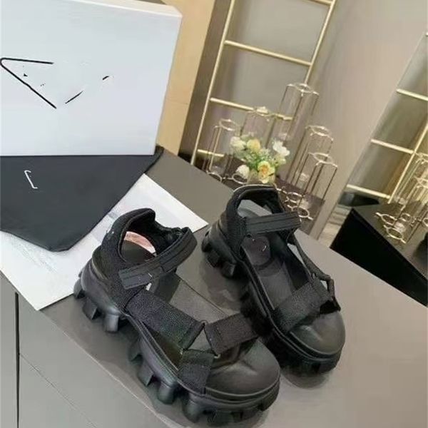 

slippers 2021 summer new thick soled sandals women's fashion according to tooth shaped sports heighten muffin roman shoes zly, Black