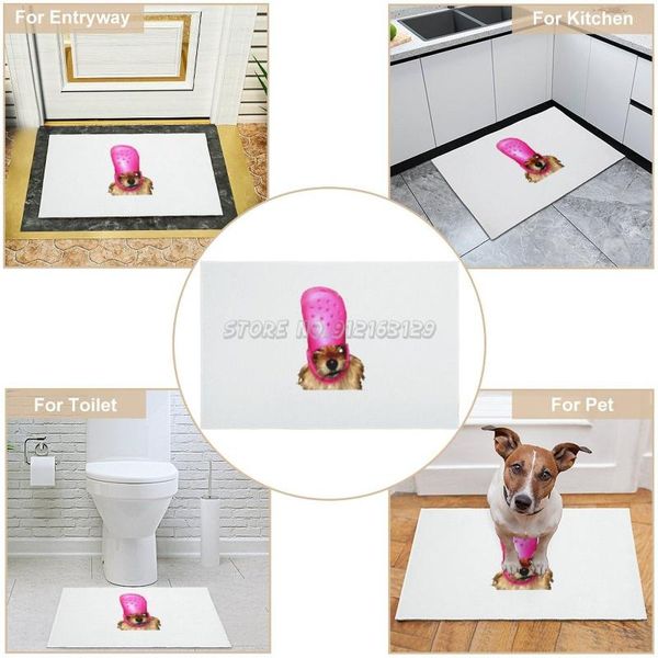 

carpets dog decal doormat printed entrance mats carpet living room bedroom absorbent door mat fangs funny head