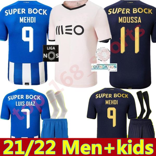 

21 22 porto fc soccer jerseys 2021 2022 football t-shirt sergio oliveira mehdi moussa luis diaz mateus evanilson pepe aldult otavio men kids, Black;yellow