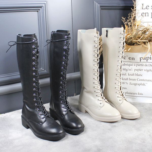 

boots 2021 woman wind chalaza high horsemen beautiful, Black