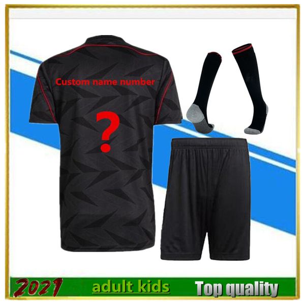 

2021 version des fans soccer jersey set 21 22 football shirt camiseta fÃºtbol maillot de foot kids kit sock, Black