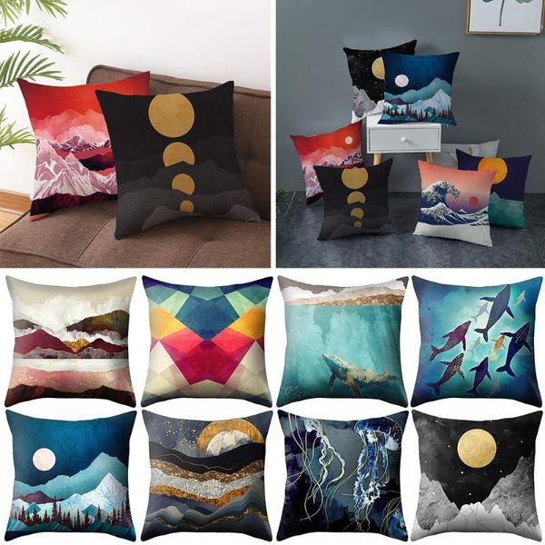 

pillow case 45x45cm multi-style single-sided printing peach skin decorative pillowcase, square for living room/sofa/bed/home