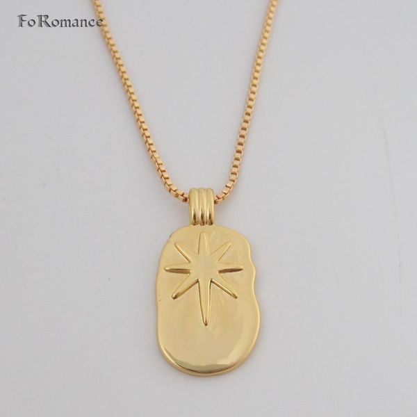 

pendant necklaces foromance - yellow gold gp 18" box link chain necklace & moon star sun three styles two sizes tall 23mm 27mm, Silver