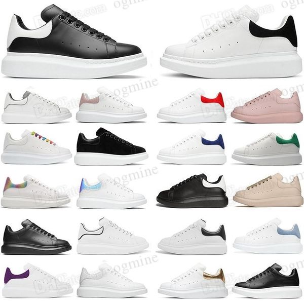 

[with box] fashion men shoe designer women leather lace up platform oversized sole sneakers white black mens womens luxury velvet suede casu