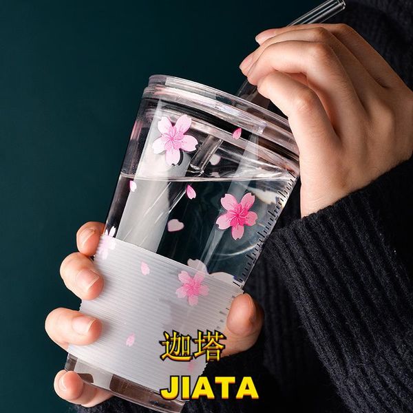 

wine glasses water cup glass coffee heat resistant scale tea non-slip cover transparent milk breakfast home drinking utensils