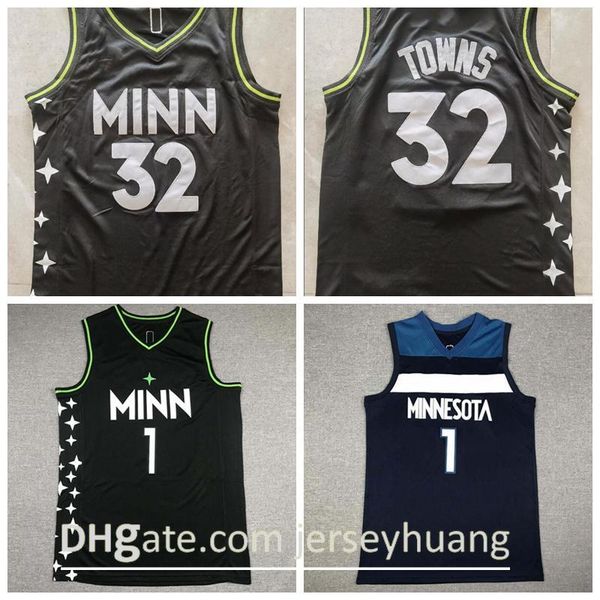 

basketball jersey minnesotatimberwolves karl-anthony towns anthony edwards jersey for a core player;swing players sew and embroider jersey., Black;red