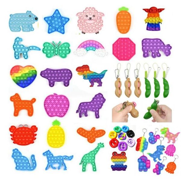 

dhl 24h ship tiktok rainbow push bubble it fidget sensory toy stress reliever stress relief toys anxiety relief toys for kids birthday party
