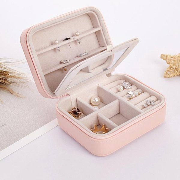 

pu storage box cosmetic case large space buckle waterproof jewelry travel bags & cases