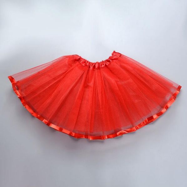 

skirts fluffy little baby girl tutu skirt with satin ribbon trim sewn puffy for 2-8 years old, Blue