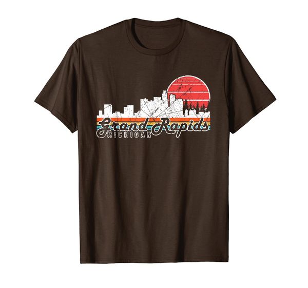 

retro vintage grand rapids city michigan graphic souvenir t-shirt, White;black