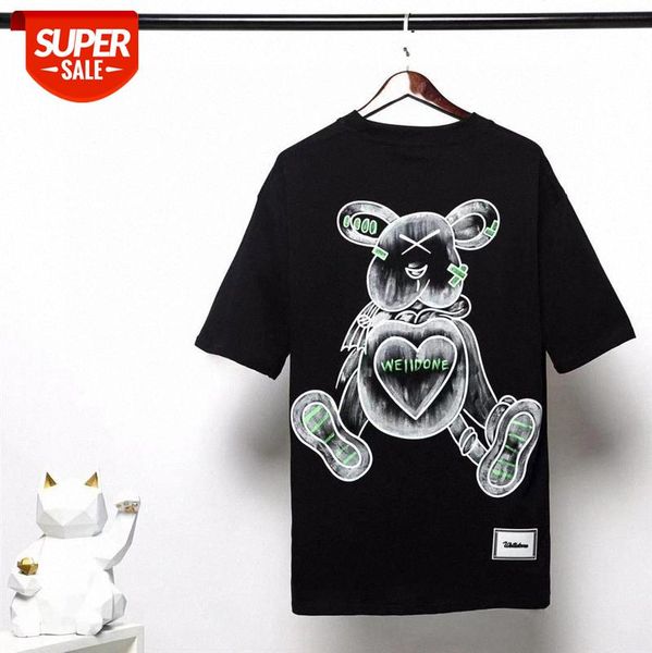 

spray graffiti violence bear short sleeve one piece wholesale #9l2e, White;black