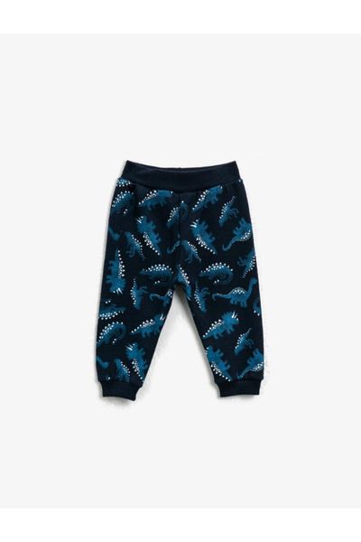 

running pants koton baby boy navy blue print sweatpants, Black;blue