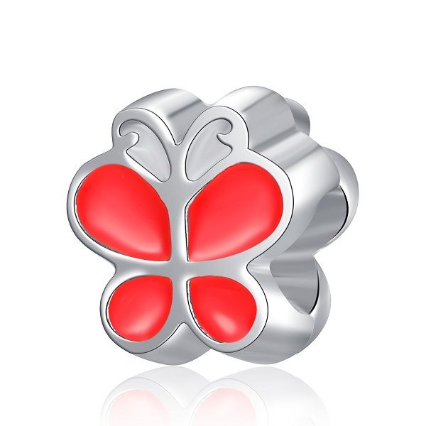 

fits pandora bracelets 30pcs butterfly enamel charms beads silver charms bead for women diy european necklace jewelry, Black