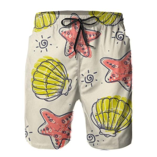

men's shorts men sweatpants starfish beach board swim trunks sport quick dry mesh surfing casual for adult, White;black