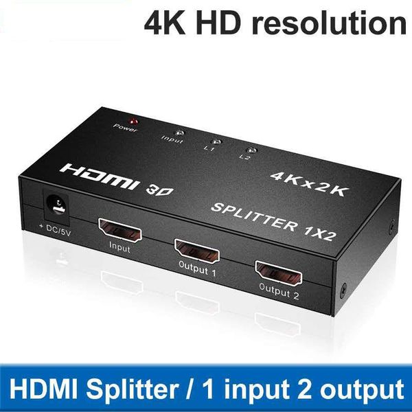 

audio cables & connectors splitter/switcher 1x2 uhd 1.4 4k@30hz 1 input 2 output for led 4k tv mi box monitor computer ps4 projecto
