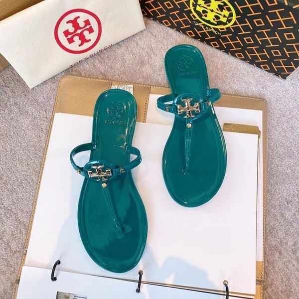 

tb summer new flat bottom flip flop jelly sandals clip toe slipper buckle holiday beach antiskid women's shoes ysj, Black