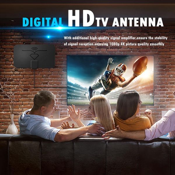 1600 Miles Digital TV Antena Booster Satélite Recebendo Antenas Amplificação HDT TVs Antena Indoor Antenne HD Design Gráfico