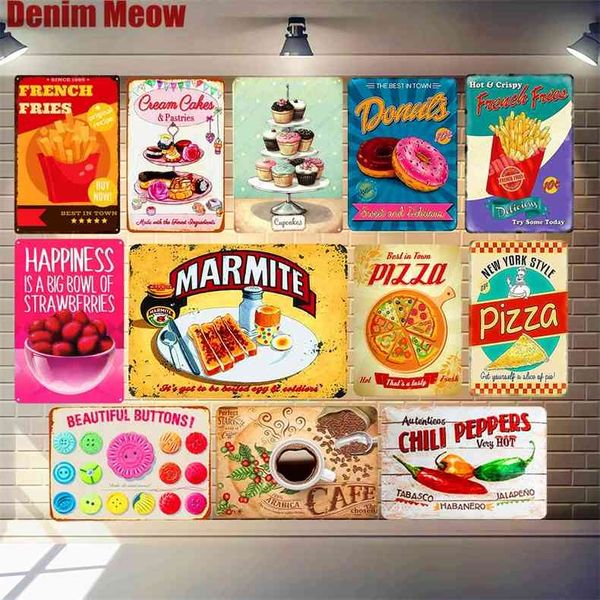 

delicious bakery food painting cupcakes metal sticker tin signs cafe kitchen pizza poster vintage plaque wall decor a898
