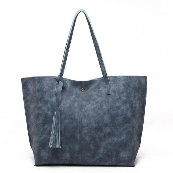 

duffel bags 2021 women bag shoulder pu leather retro style simple tassel portable handbag luxury casual tote female
