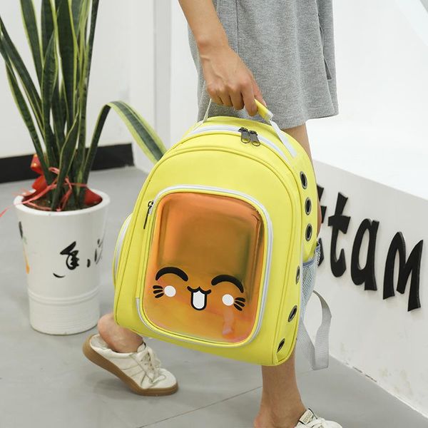 

cat carriers,crates & houses fashion spot portable bag space laser pet backpack large capacity double-shouldered transparent