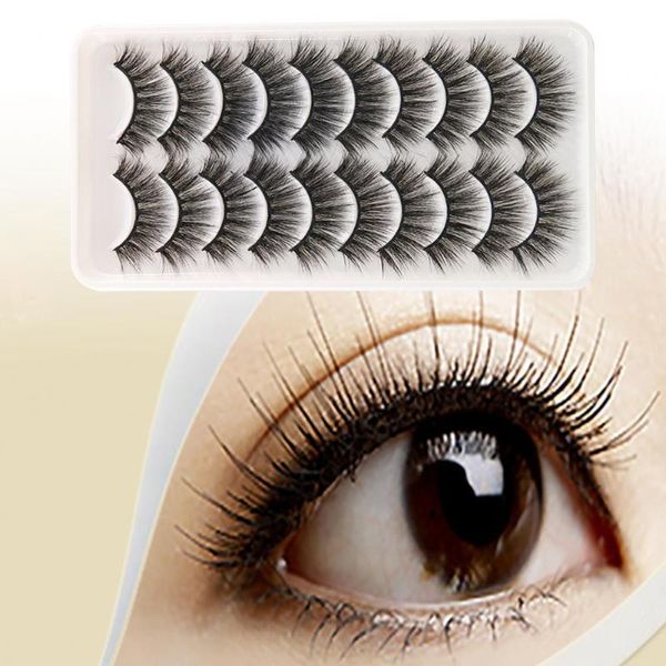 

false eyelashes 10pairs natural easy to remove waterproof stylish universal fiber makeup extensions eye lashes for women