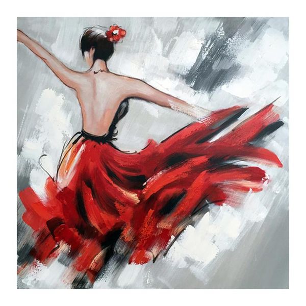 

paintings tapb abstract red dress dance girl oil painting by numbers adults handicraft on canvas coloring home wall art decor