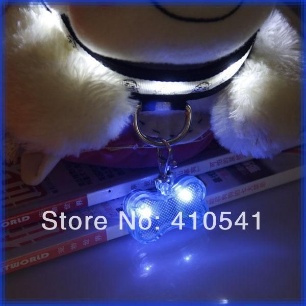 

dog tag,id card arrival 50mm*33mm*18mm mix colors 30pcs/lot colorful bone pet led safety tags collar pendant