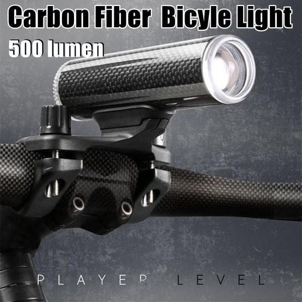 

lumen front bike light waterproof bicycle usb charging led mtb road headlight floodlight carbon fiber lights