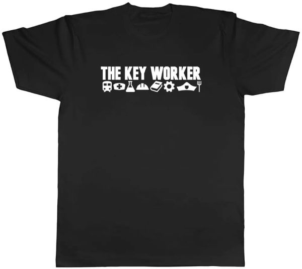 

the keyworker mens t-shirt tee, White;black