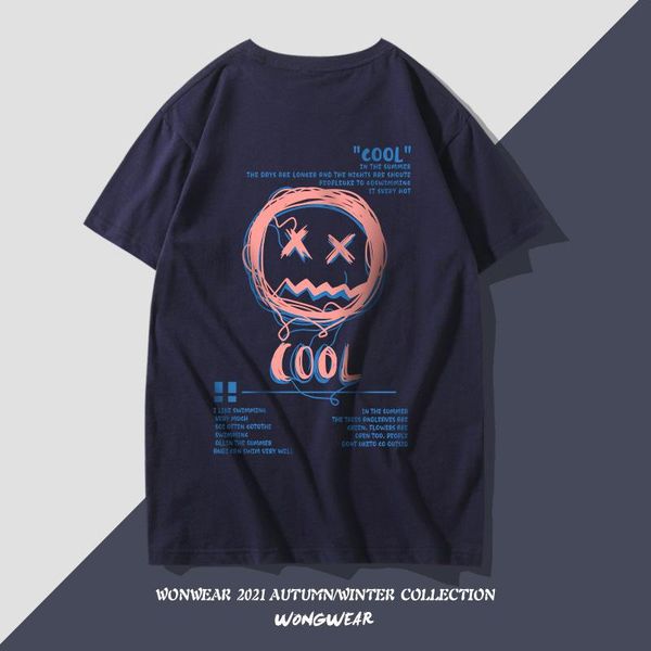 

men's t-shirts 2021 original graffiti smile t-shirt in summer, White;black