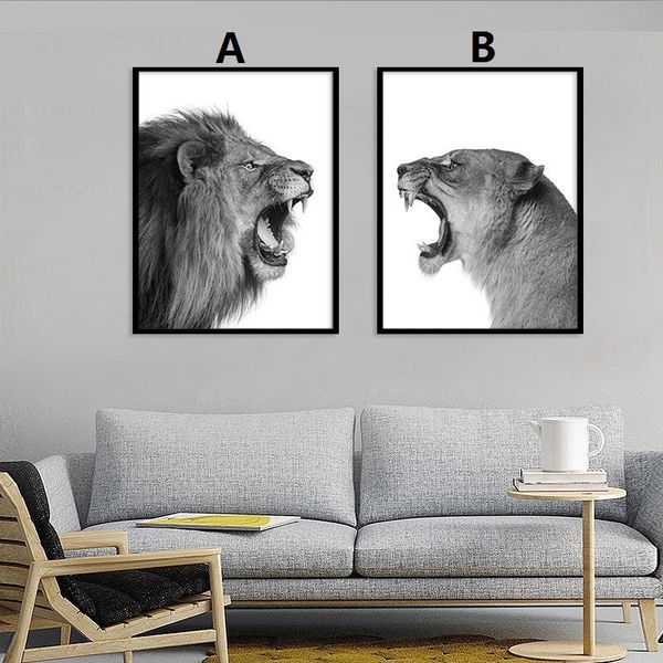 

unframed lion leopard animal painting canvas modern home decoration poster