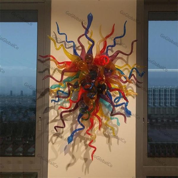 

wall lamp hand blown glass lamps colored led creative flower art murano sconce customized 32 40 inches
