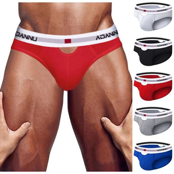

two-piece suits men underwear briefs cotton breathable male panties cueca tanga u pouch comfortable underpants slip homme
