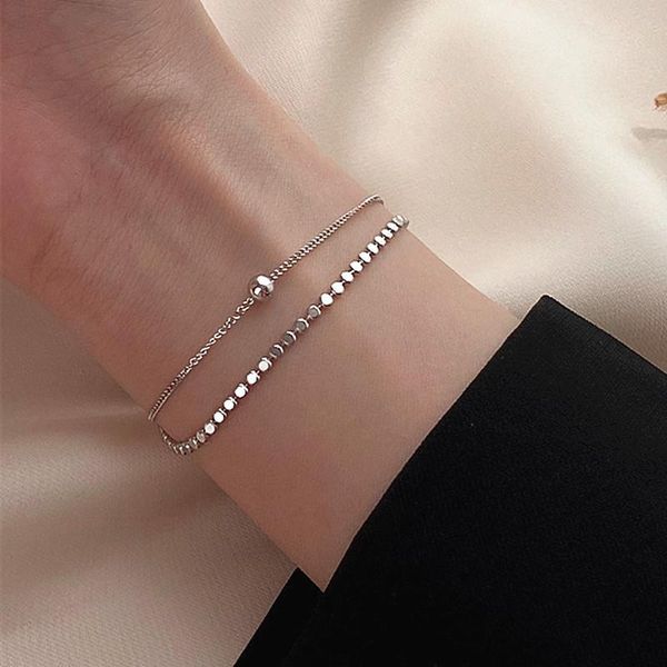

charm bracelets fashion temperament small bracelet personality double-layer beads jewelry female wedding banquet gift, Golden;silver