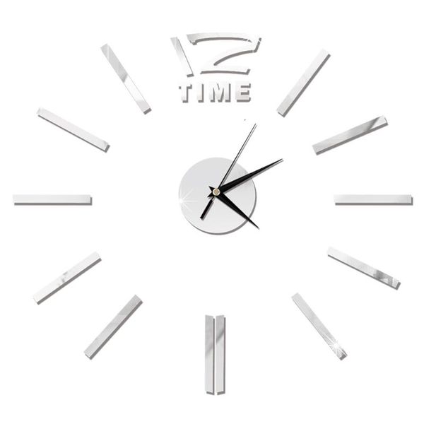 

wall clocks 3d clock modern design diy acrylic mirror stickers for living room bedroom home decor quartz needle europe horloge