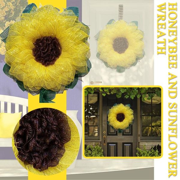 

decorative flowers & wreaths welcome door hanger wreath decor bee festival hanging craft ornaments for home decoration diy garland gifts
