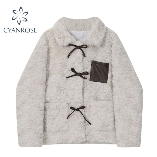 

women sheepskin wool coat ladies winter single breasted genuine fur outwear jacket oversize warm korean female fashion overcoat 210515, Black;brown