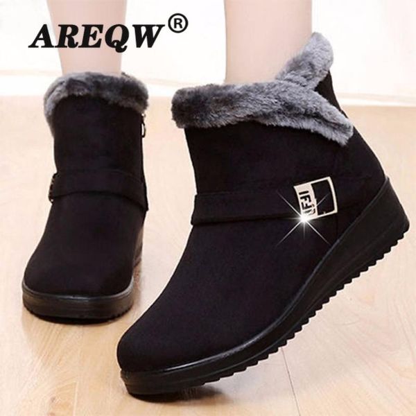 

boots classic fashion snow warm fur women ankle winter for shoes, Black