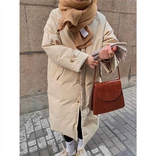 

doudoune mid long 90% women's white duck down, coat, fashion, new korean style, winter 2021, Black